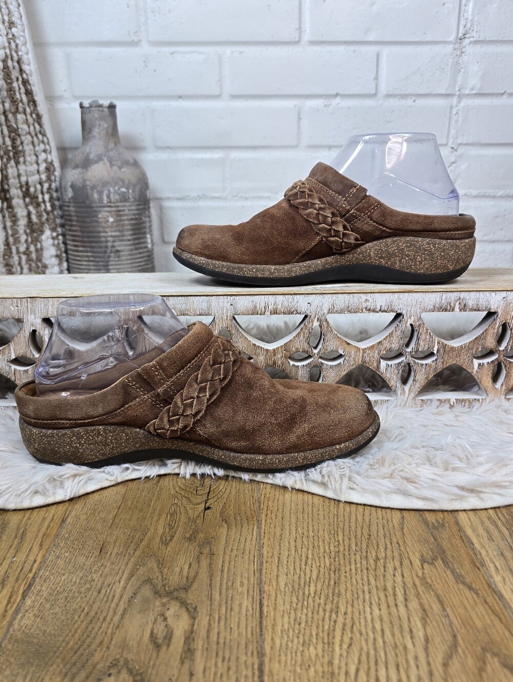 Aetrex Brown Suede Slip On Mule Size 8.5 - Picture 5 of 9